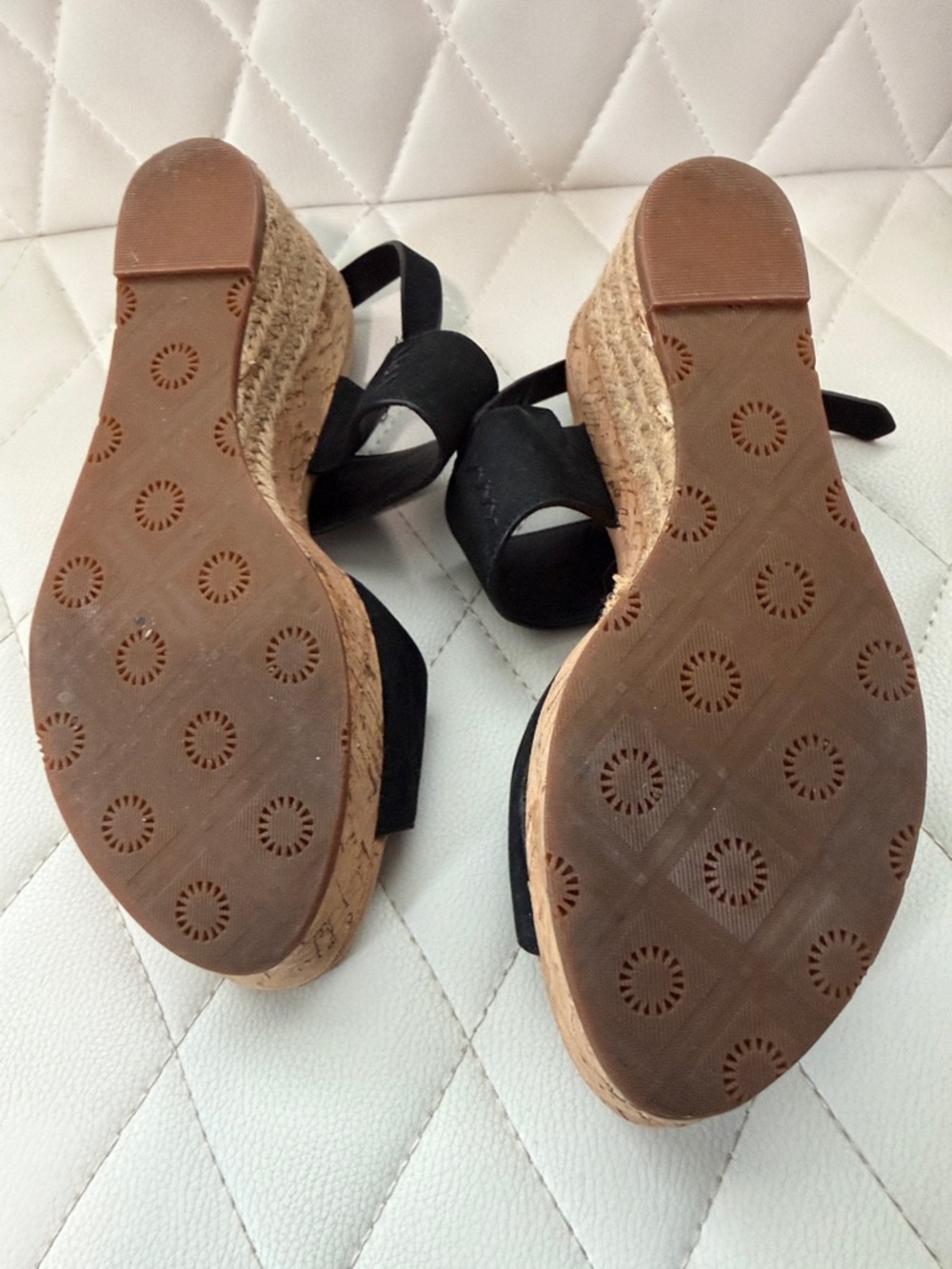 UGG Black Suede Two-Band Ankle Strap Sandals - Picture 3 of 3